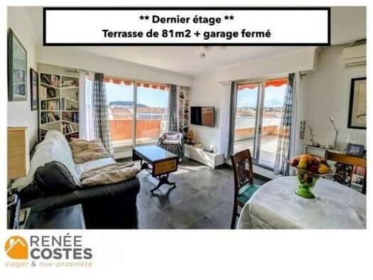 Appartement en viager occupé Bouquet 129 600 € 3 pièces 2 chambres 62 m² Étage 8/8 Saint Roch Nice 06300