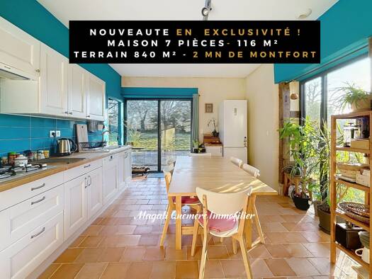 Maison à vendre 324 890 € 7 pièces 5 chambres 116 m² 840 m² de terrain Montfort-sur-Meu 35160