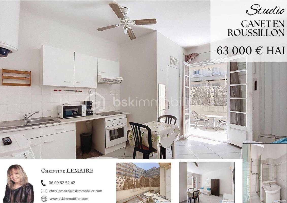 Appartement 1 pièce 18 m² · à Canet-en-Roussillon · 17,5 m² · 62 900 €