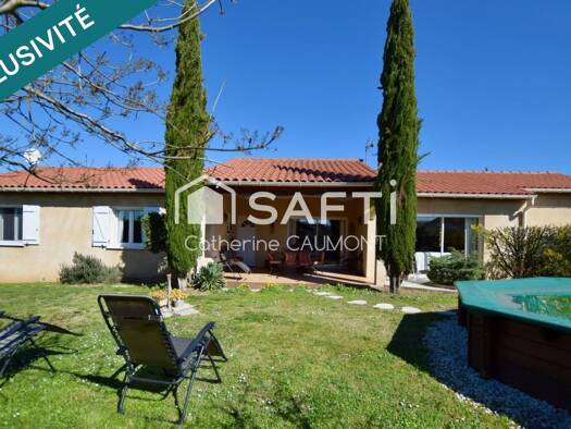 Maison de plain-pied à vendre 298 000 € 5 pièces 4 chambres 126 m² 875 m² de terrain Capelanie-Hauterive Castres 81100