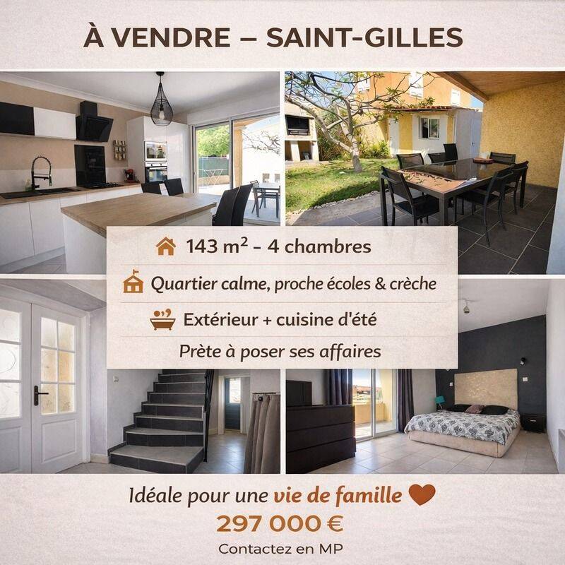 Maison 5 pièces 143 m² · à Saint-Gilles · 143 m² · 285 000 €