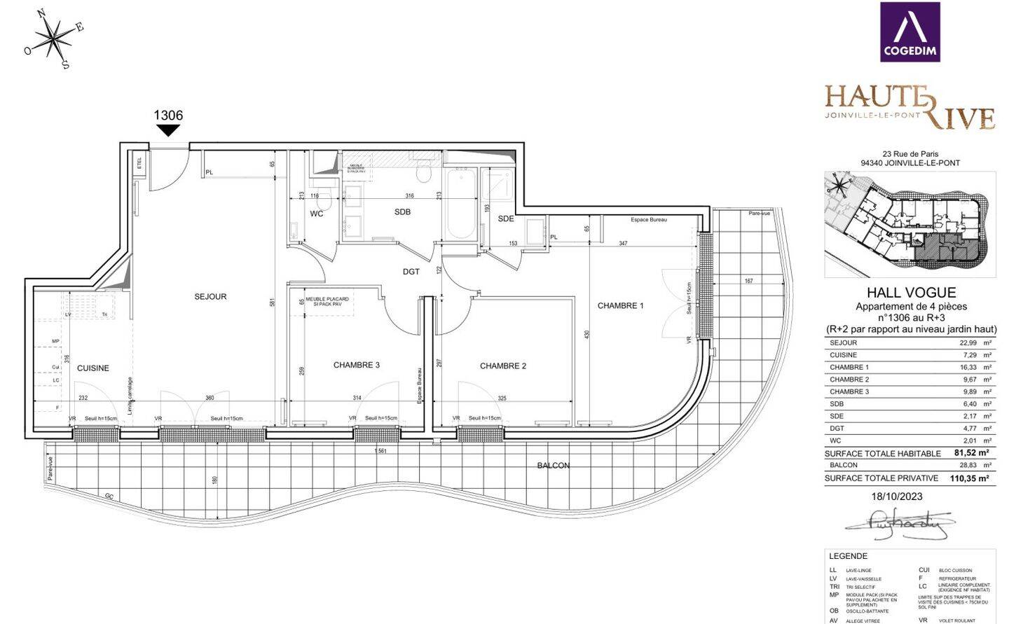 Appartement 4 pièces 82 m² · à Joinville-le-Pont · 82 m² · 2 206 €