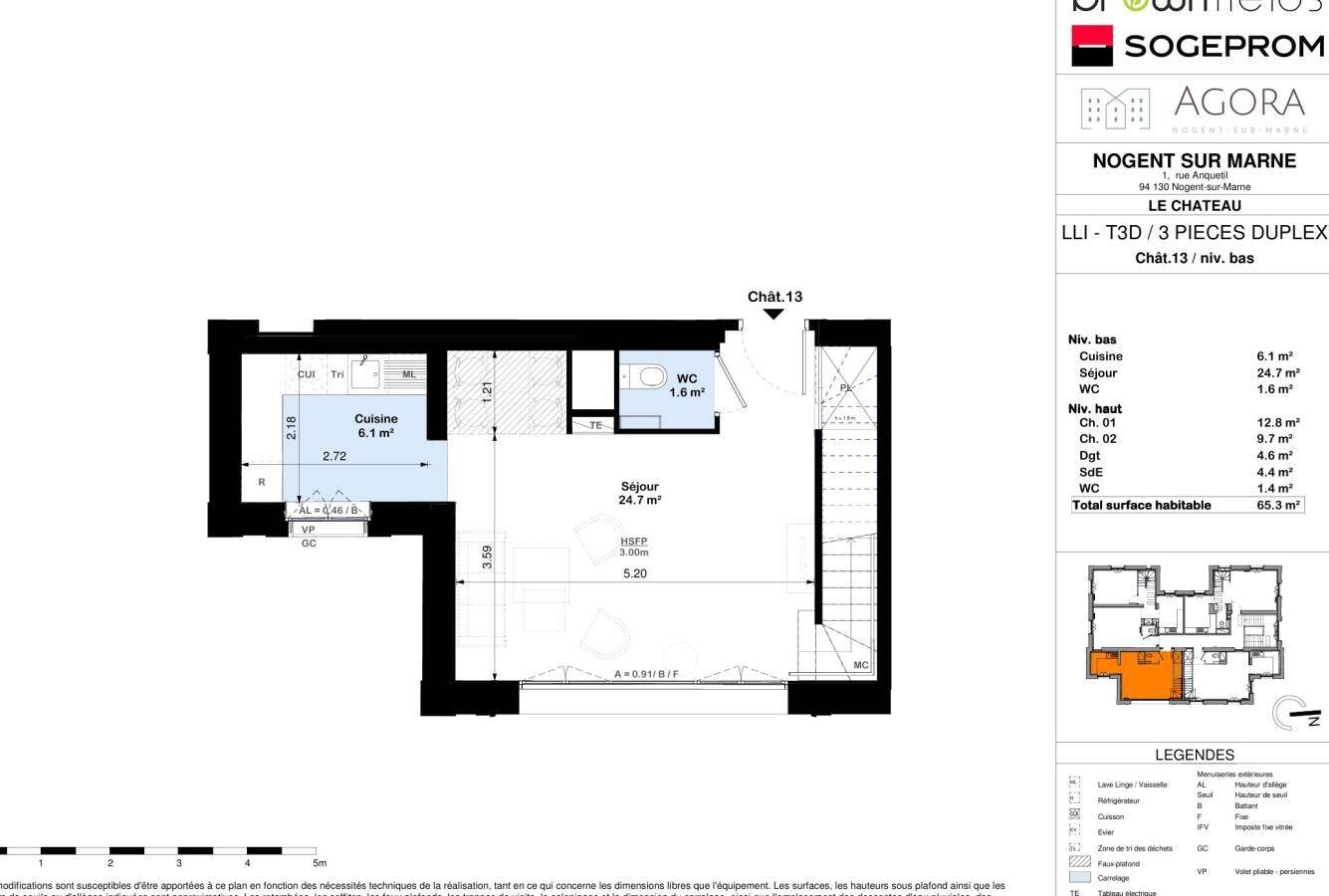 Appartement 3 pièces 65 m² · à Nogent-sur-Marne · 65 m² · 1 473 €/mois