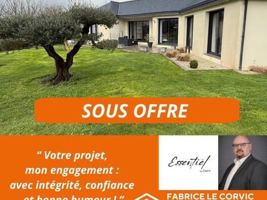 Maison de plain-pied à vendre 349 000 € 5 pièces 3 chambres 130 m² 1 067 m² de terrain Melrand 56310