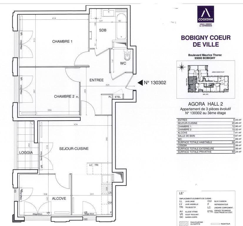 Appartement 3 pièces 65 m² · à Bobigny · 65 m² · 1 310 €