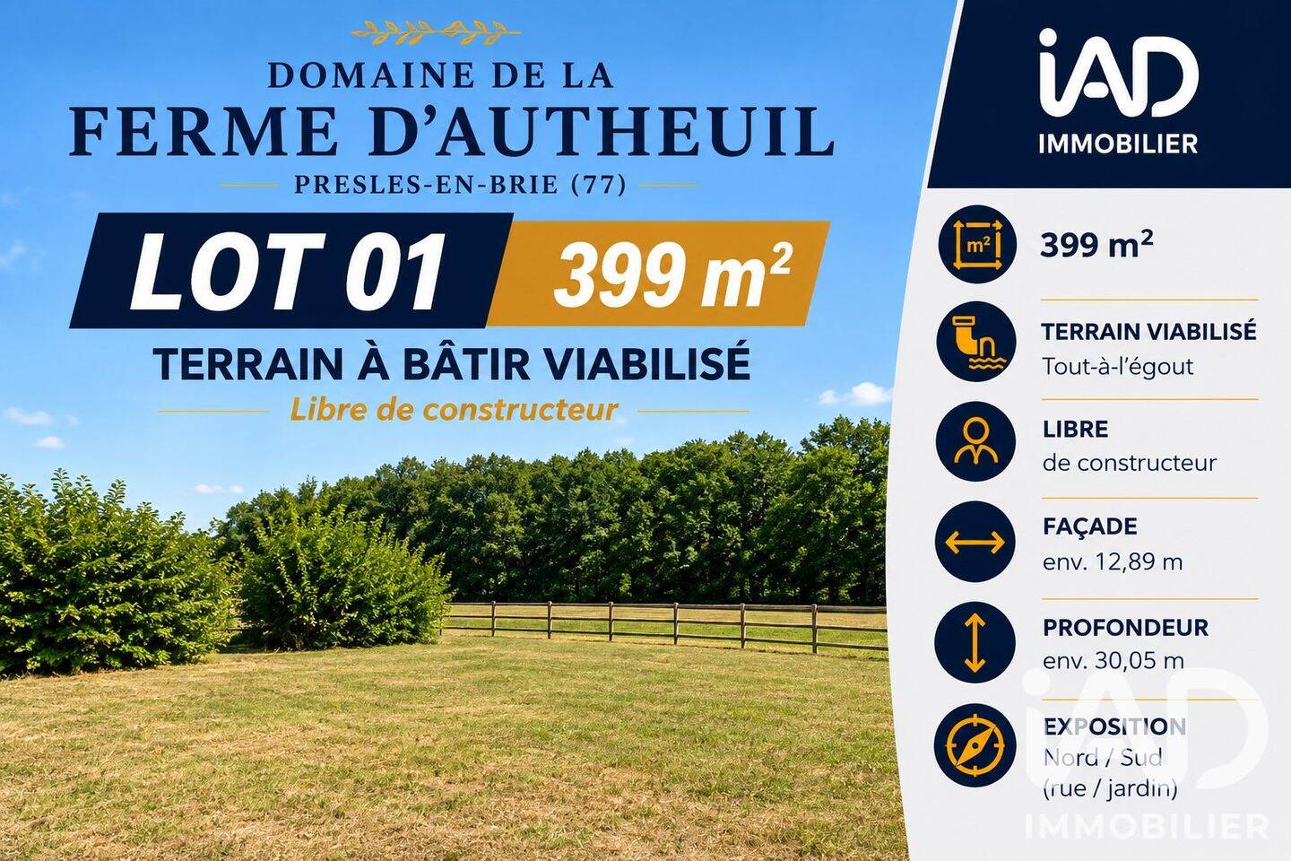 Terrain de 399 m² à Presles-en-Brie - photo 2