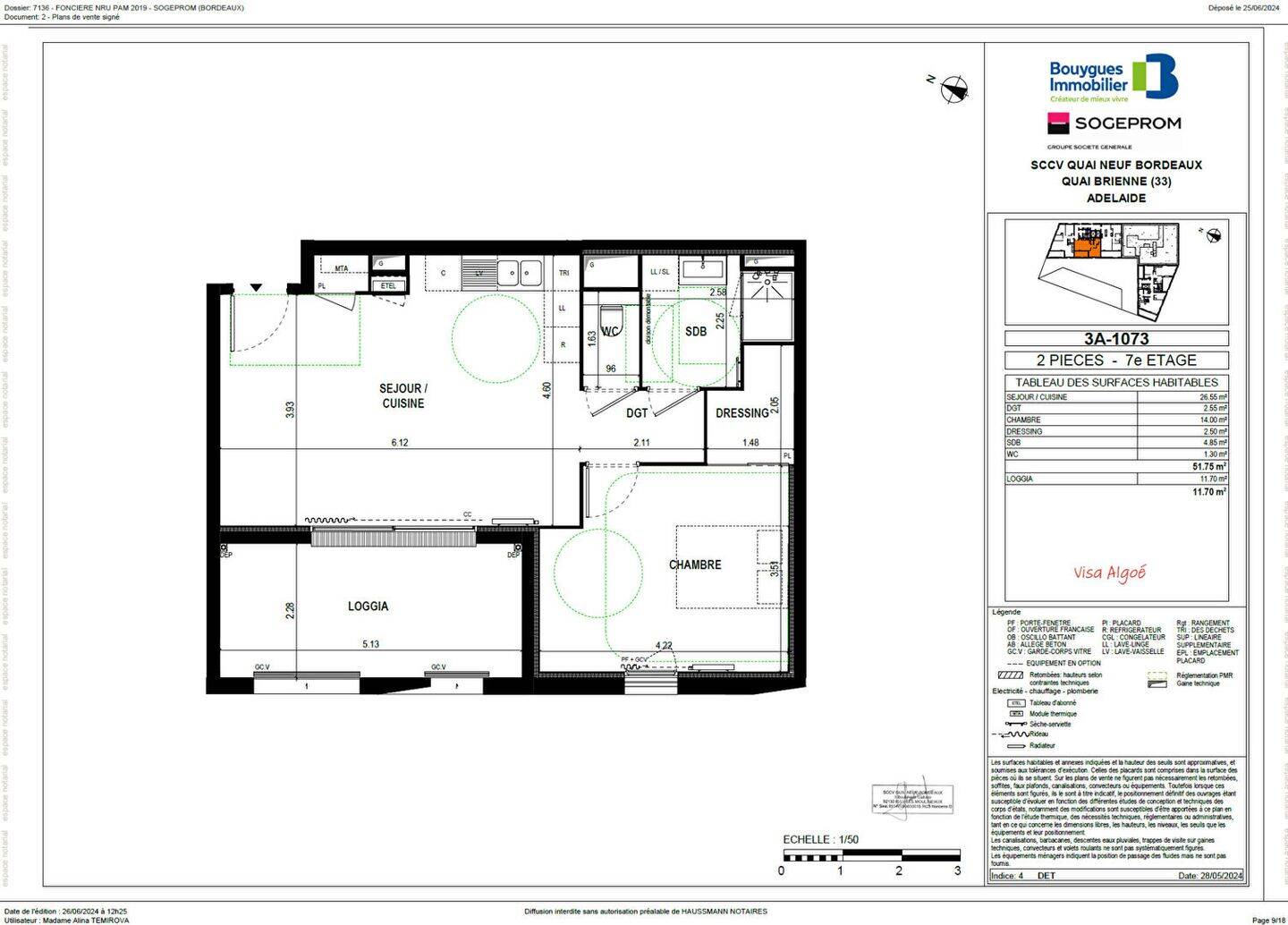 Appartement 2 pièces 52 m² · à Bordeaux · 51,8 m² · 816 €/mois