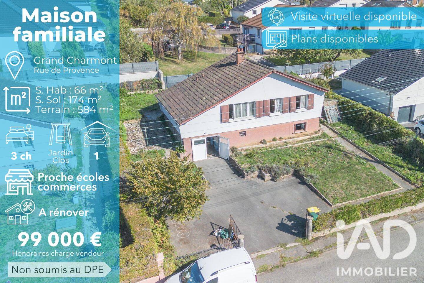 Maison 4 pièces 66 m² · à Grand-Charmont · 66 m² · 99 000 €