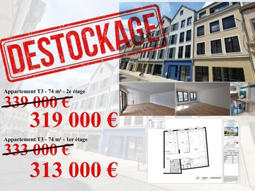 Appartement à vendre - neuf 319 000 € 3 pièces 2 chambres 74,6 m² dès le 31/03/2026 Haute Ville-Basse Ville Chartres 28000