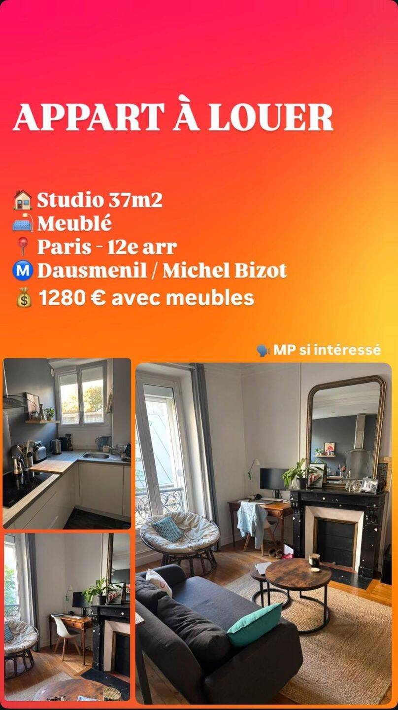 Appartement 2 pièces 37 m² · à Paris 12ème Arrondissement · 37 m² · 1 330 €/mois