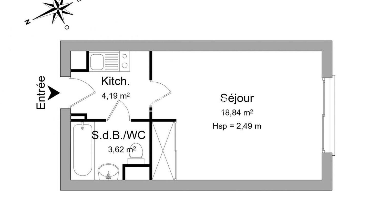 Appartement 1 pièce 27 m² · à Sceaux · 26,7 m² · 796 €