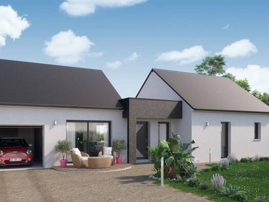 Terrain avec maison neuve à vendre 193 410 € 5 pièces 4 chambres 93 m² 729 m² de terrain Noyant-de-Touraine 37800