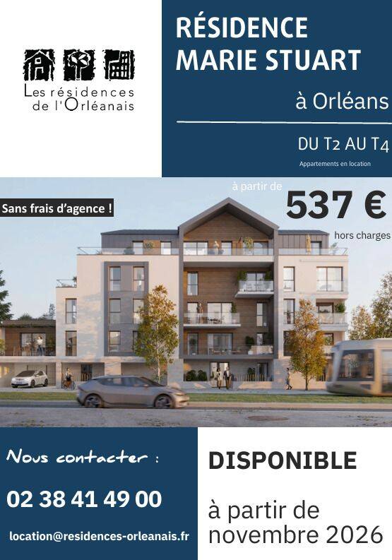 Appartement 3 pièces 62 m² · à Orléans · 62 m² · 740 €/mois