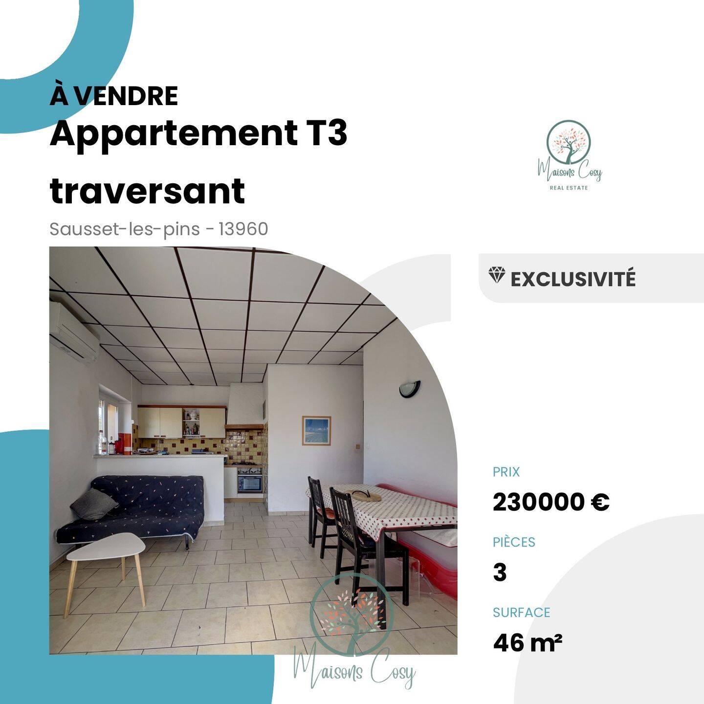 Appartement 3 pièces 45 m² · à Sausset-les-Pins · 45 m² · 230 000 €