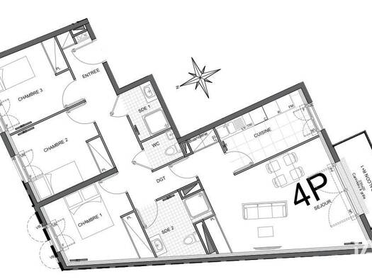 Appartement à vendre - neuf 301 400 € 4 pièces 3 chambres 81 m² 1er étage Trilport 77470