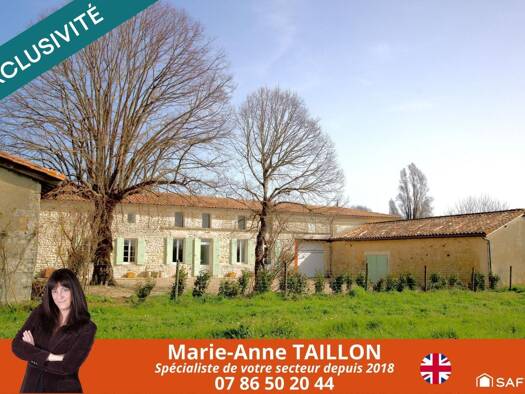 Maison à vendre 249 000 € 5 pièces 3 chambres 140 m² 10 765 m² de terrain Saint-Sorlin-de-Conac 17150