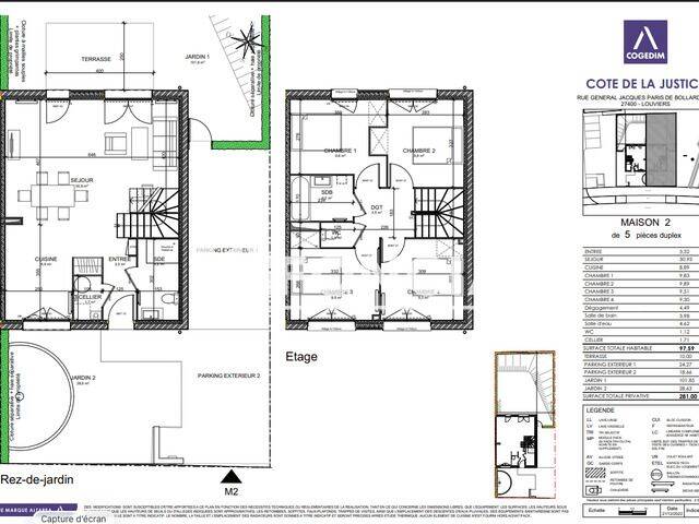 Maison 5 pièces 98 m² · à Louviers · 97,6 m² · 1 164 €
