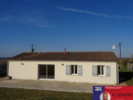 Maison de plain-pied à vendre 195 000 € 4 pièces 3 chambres 95,5 m² 1 795 m² de terrain Juignac 16190