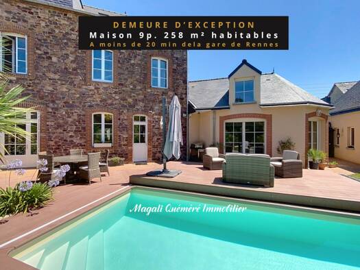 Maison à vendre 846 568 € 9 pièces 7 chambres 258 m² 489 m² de terrain Urbain Est Montfort-sur-Meu 35160