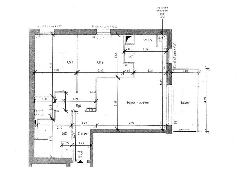 Appartement à vendre 227 900 € 3 pièces 2 chambres 61 m² RDC Birambits Begles 33130