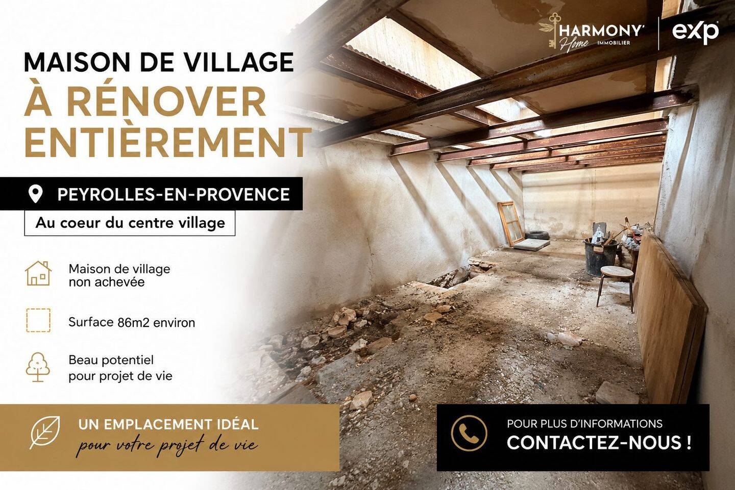 Maison 3 pièces 87 m² · à Peyrolles-en-Provence · 86,6 m² · 89 000 €
