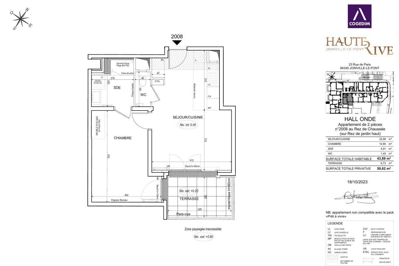 Appartement 2 pièces 44 m² · à Joinville-le-Pont · 44 m² · 1 277 €