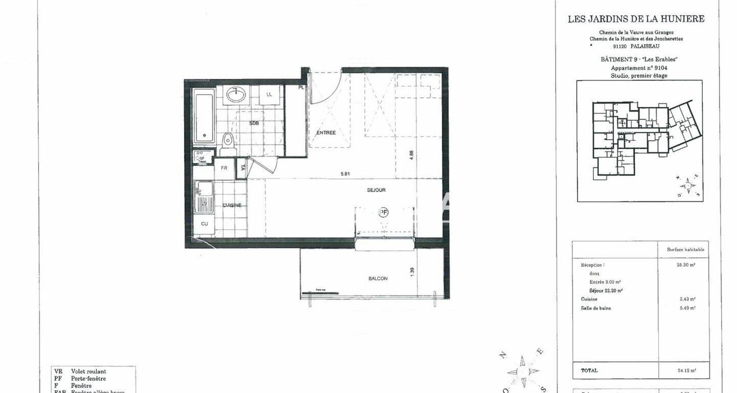 Appartement 1 pièce 34 m² · à Palaiseau · 34 m² · 727 €