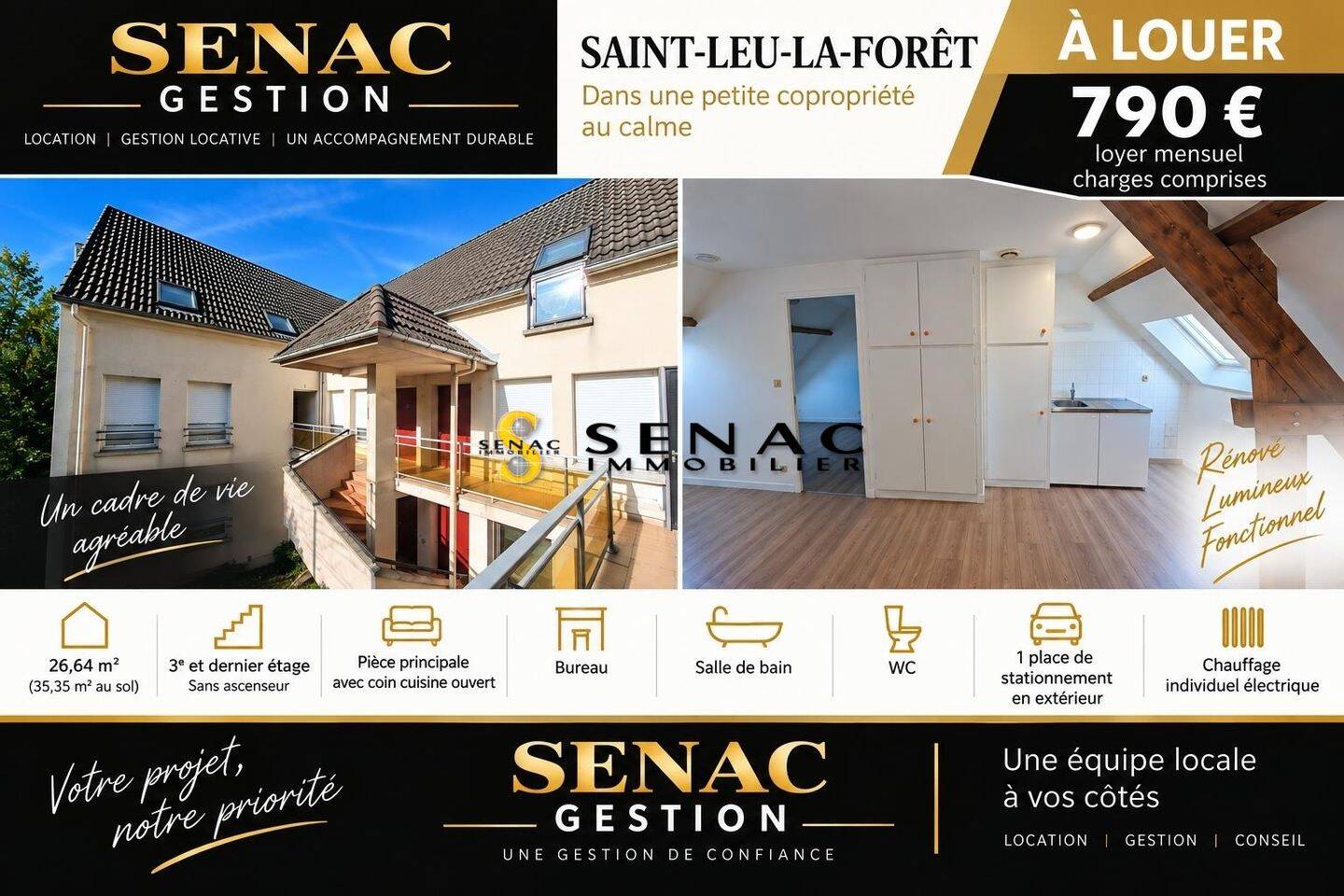 Appartement 1 pièce 26 m² · à Taverny · 26 m² · 790 €/mois
