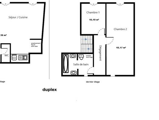 Duplex à louer 1 753 € 3 pièces 2 chambres 75 m² Étage 3/3 Carnot Gambetta Suresnes 92150