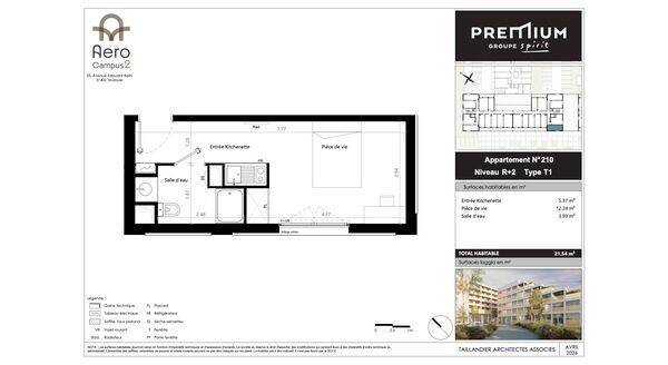 Appartement 1 pièce 22 m² · à Toulouse · 21,5 m² · 136 900 €