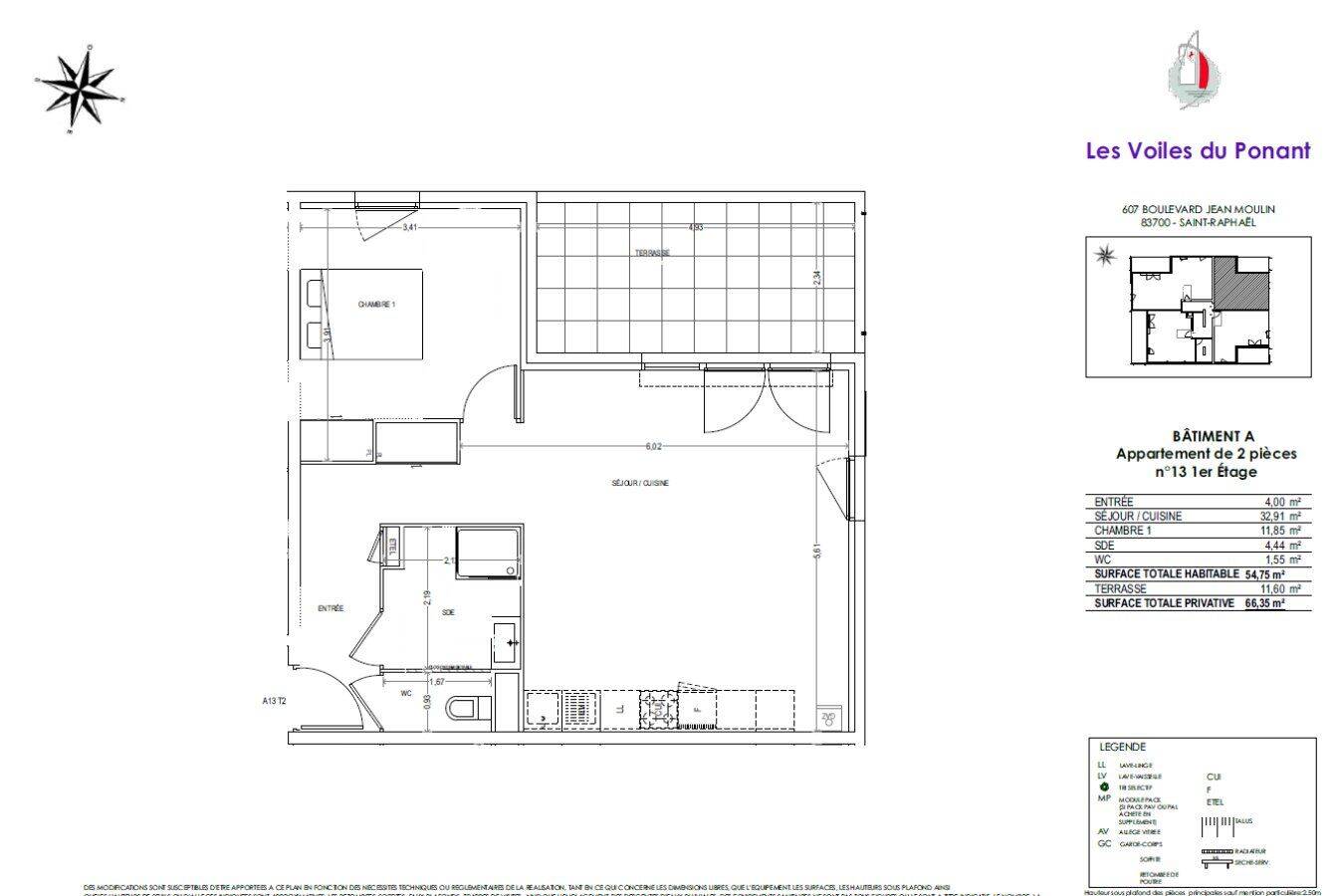 Appartement 2 pièces 55 m² · à Saint-Raphaël · 55 m² · 822 €/mois