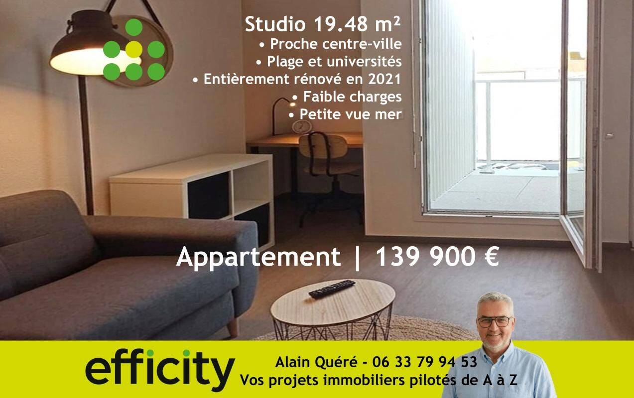 Appartement 1 pièce 19 m² · à La Rochelle · 19,5 m² · 139 900 €