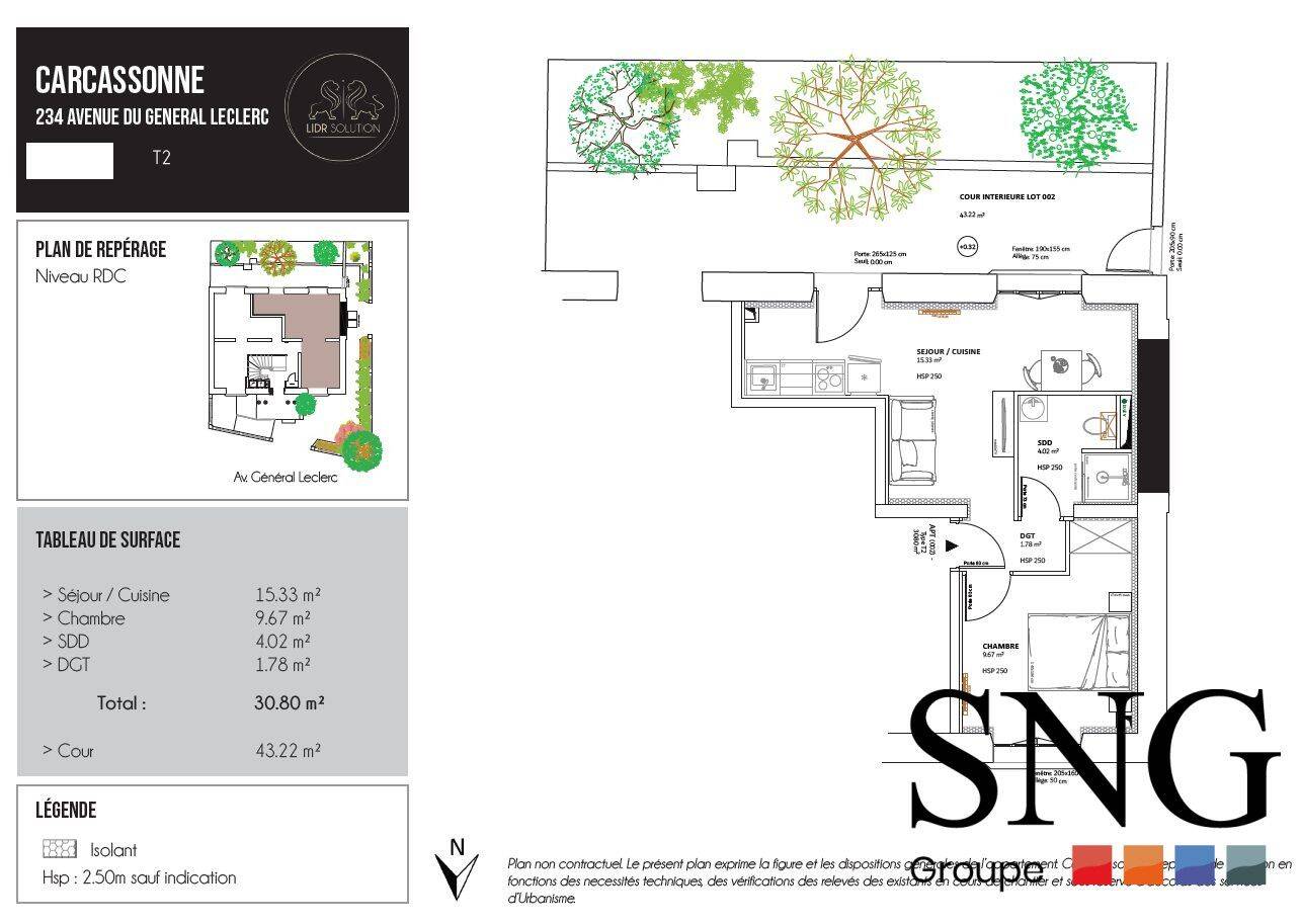 Appartement 2 pièces 31 m² · à Carcassonne · 30,8 m² · 413 €/mois
