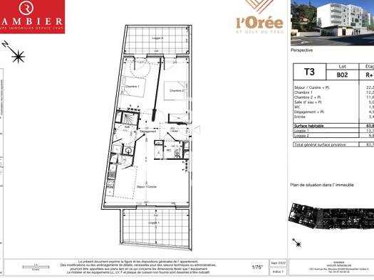 Appartement à louer 1 040 € 3 pièces 2 chambres 60,8 m² Étage 1/4 Saint-Gély-du-Fesc 34980