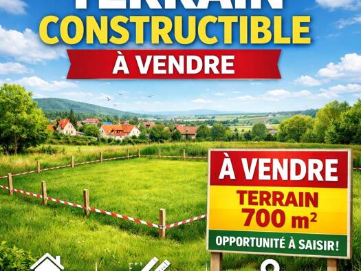 Terrain constructible viabilisé à vendre 175 000 € 700 m² de terrain Gambais 78950