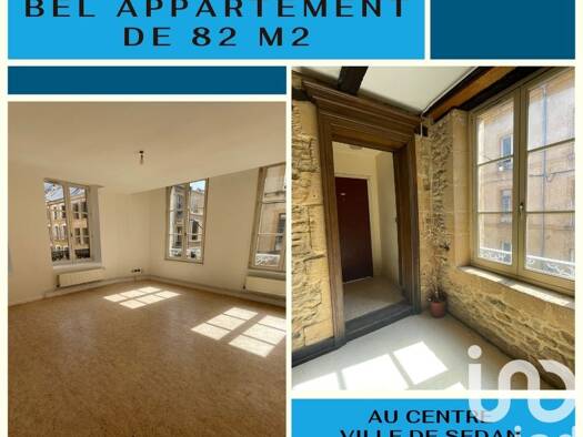 Appartement à vendre 68 900 € 3 pièces 2 chambres 82 m² Étage 2/3 Centre Sedan 08200
