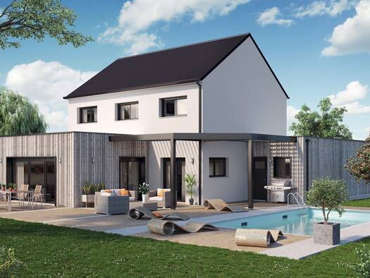 Terrain avec maison neuve à vendre 424 789 € 6 pièces 5 chambres 162 m² 420 m² de terrain Notre-Dame-des-Landes 44130
