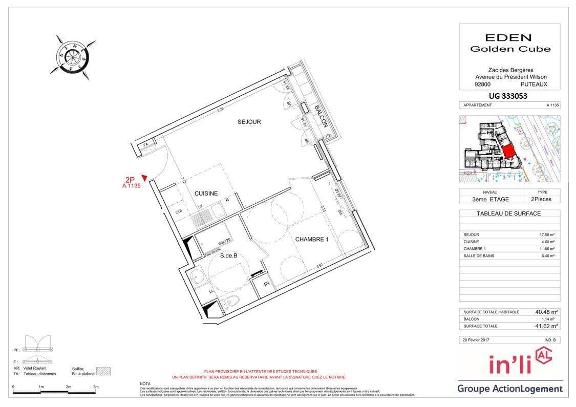 Appartement 2 pièces 40 m² · à Puteaux · 40,4 m² · 915 €/mois