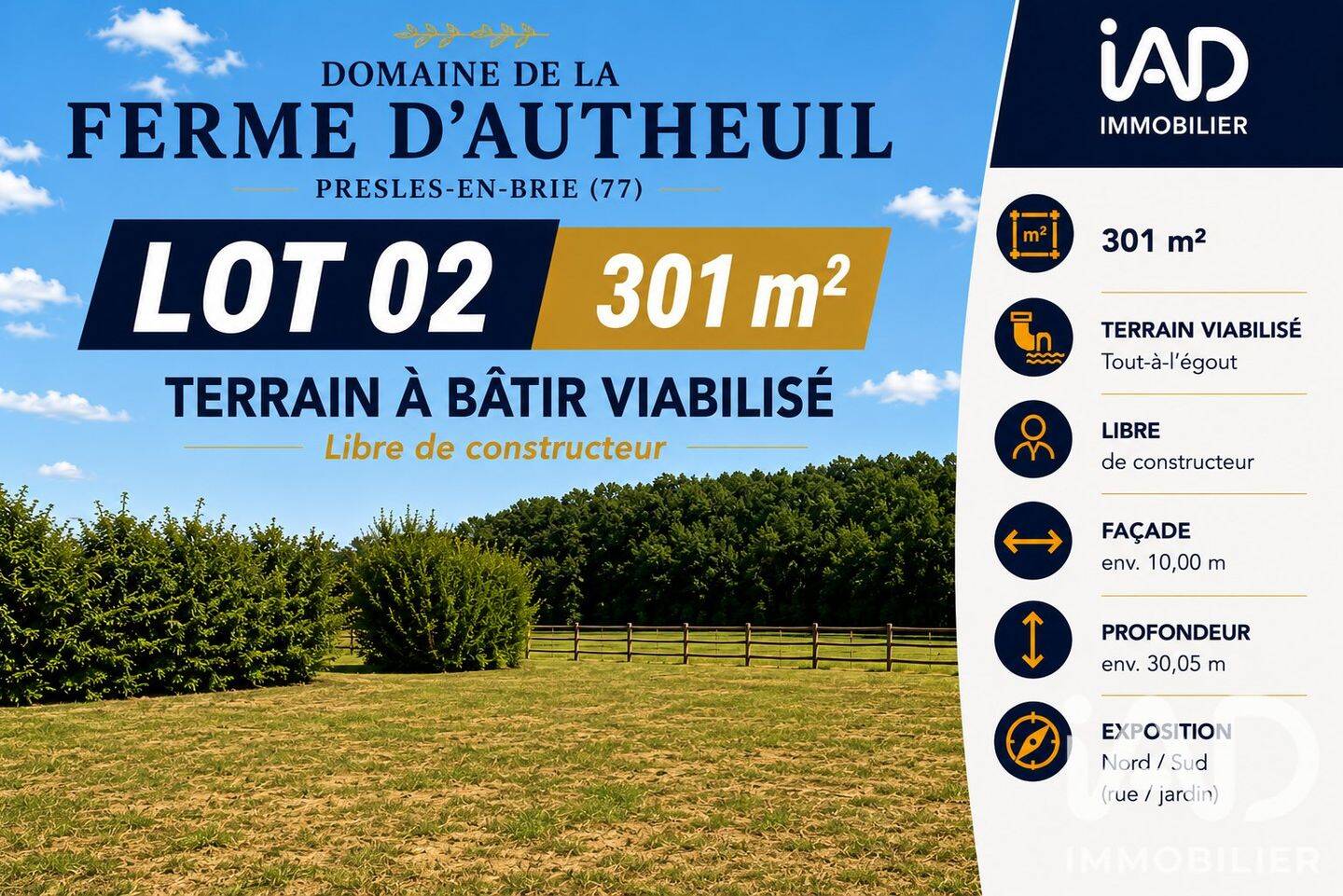 Terrain de 301 m² à Presles-en-Brie - photo 2