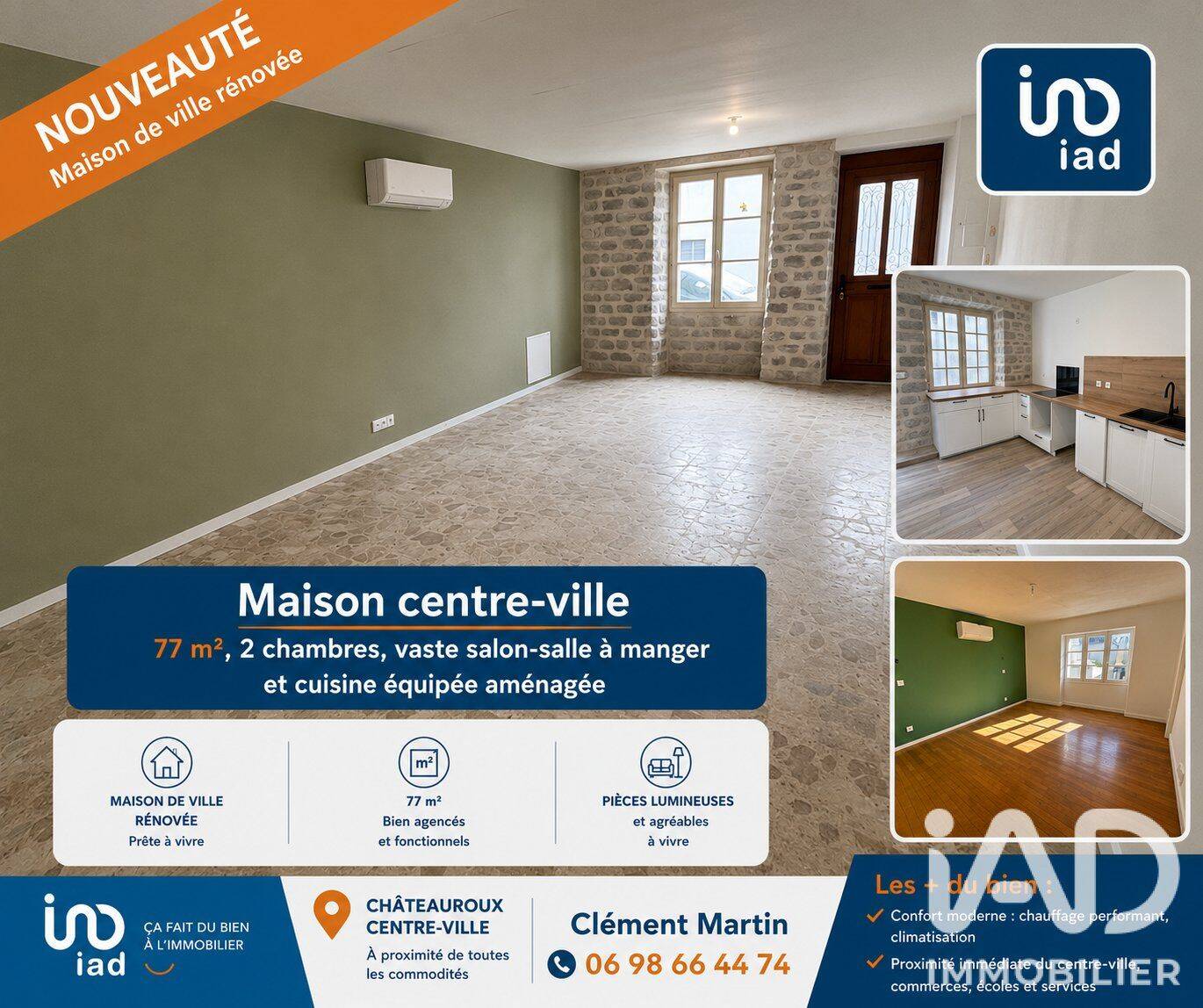 Maison 4 pièces 78 m² · à Châteauroux · 77,5 m² · 103 000 €