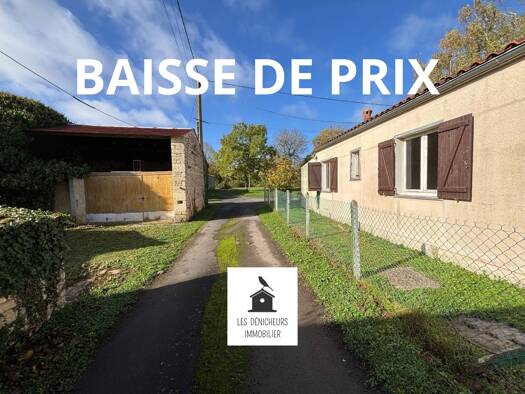 Maison à vendre 70 000 € 3 pièces 2 chambres 65 m² 316 m² de terrain Asnières-en-Poitou 79170