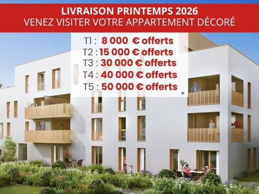 Appartement à vendre - neuf 284 000 € 2 pièces 43,9 m² 3ème étage Le Bachut Lyon 8ème arrondissement 69008