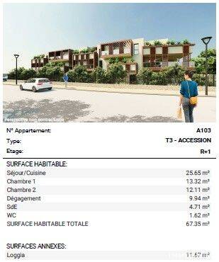 3 pièces 67 m² · à Frontignan · 67,4 m² · 1 090 €/mois