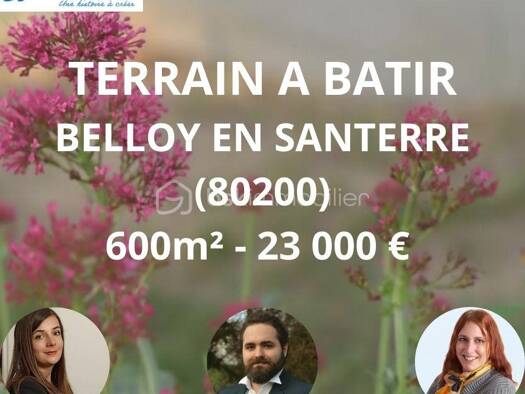 Terrain constructible à vendre 23 000 € 610 m² de terrain Belloy-en-Santerre 80200