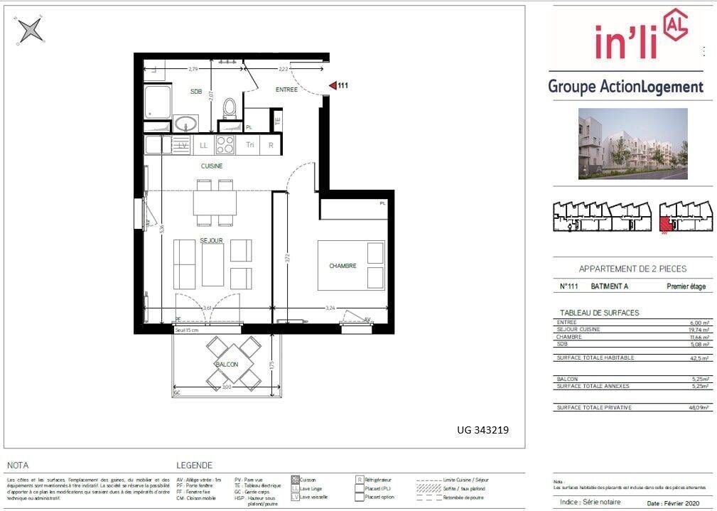 Appartement 2 pièces 43 m² · à Carrières-sous-Poissy · 42,5 m² · 802 €/mois