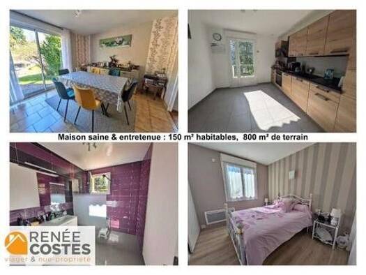 Pavillon en viager occupé Bouquet 50 591 € 7 pièces 4 chambres 150 m² 789 m² de terrain Gare-Sud Le Mans 72000