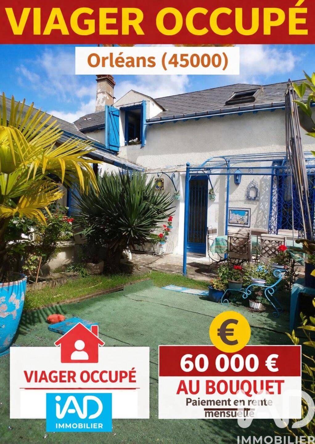 Maison 3 pièces 73 m² · à Orléans · 73 m² · 60 000 €