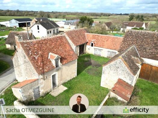 Maison de ville à vendre 34 500 € 2 pièces 1 chambre 58 m² 681 m² de terrain Saint-Aigny 36300