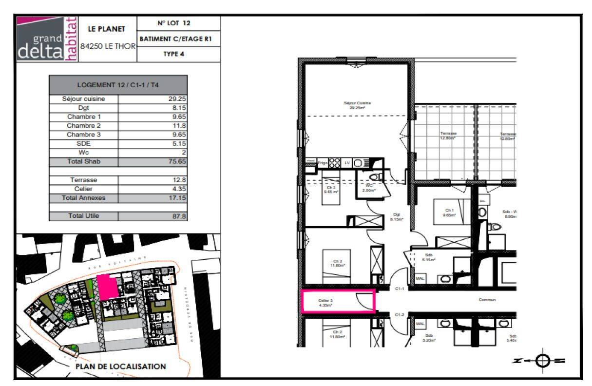 Appartement 4 pièces 75 m² · à Le Thor · 75 m² · 605 €/mois