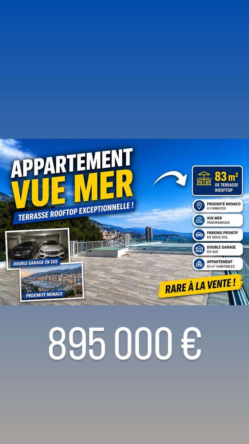 Appartement 3 pièces 73 m² · à Beausoleil · 73 m² · 855 000 €
